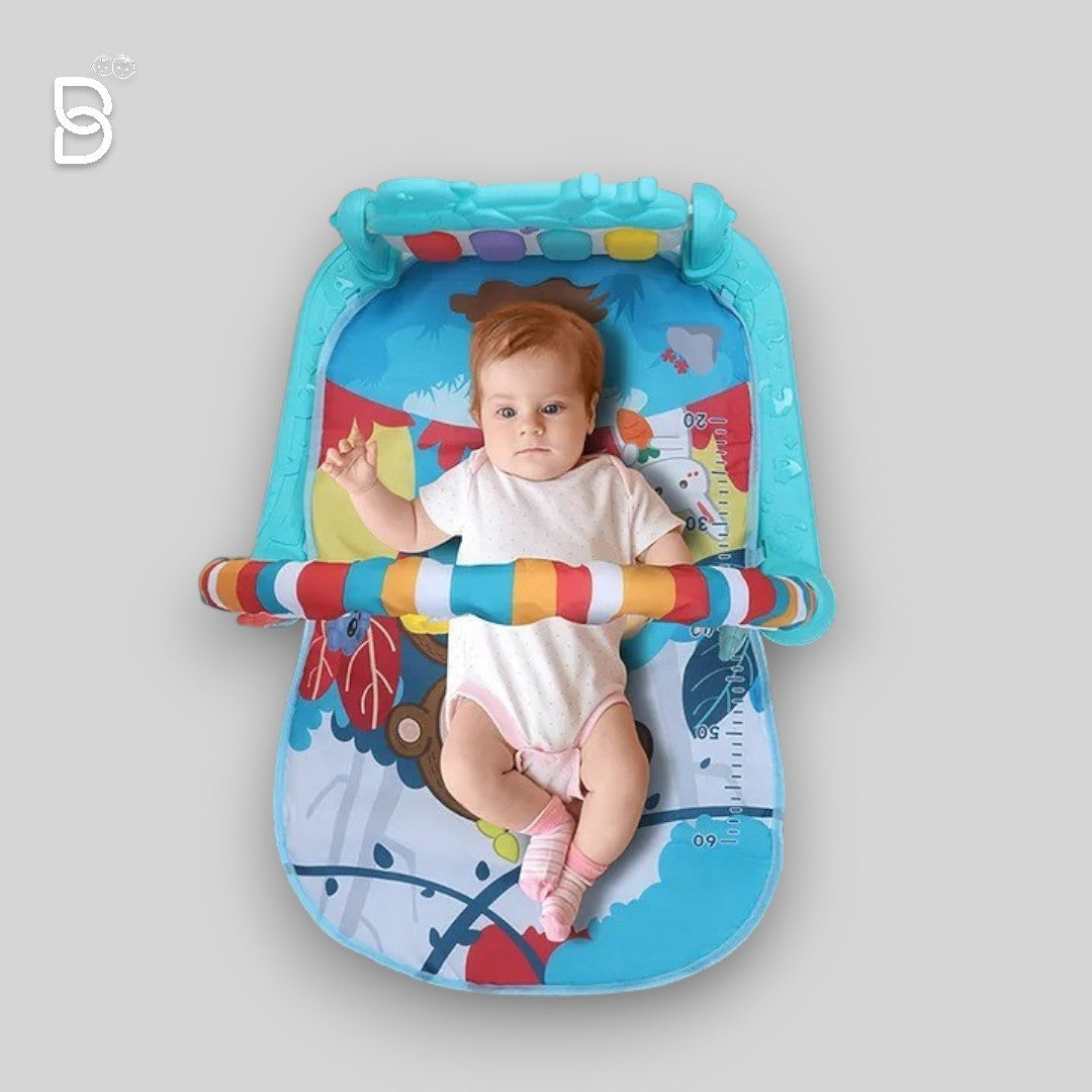 BAYBEE - KICK & PLAY PIANO PLAYGYM FOR BABIES, ACTIVITY PLAY GYM MAT WITH 5 BABY TOYS, CRAWLING MAT FOR BABIES 0 TO 12 MONTHS - PLAY GYM