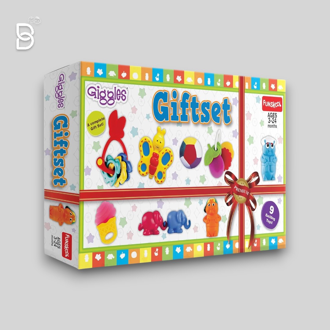 GIGGLES PLASTIC GIFT SET PREMIUM (9 TOYS) MULTI-COLOUR,FOR KIDS - GIFT SET