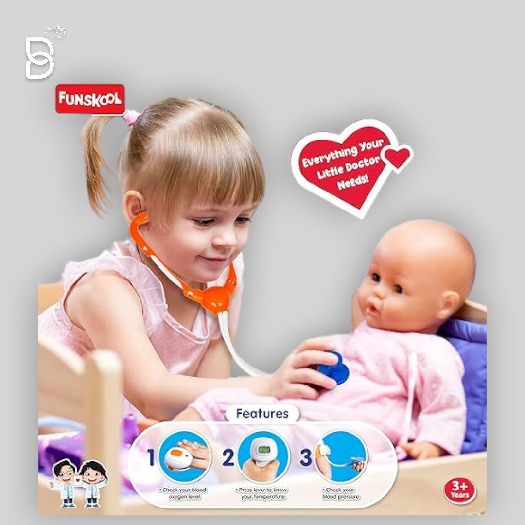FUNSKOOL SUPER DOCTOR PLAYSET TOY – PRETEND PLAY TOYS FOR 3+ KIDS ROLE PLAY TOYS – MULTICOLOR - SUPER DOCTOR