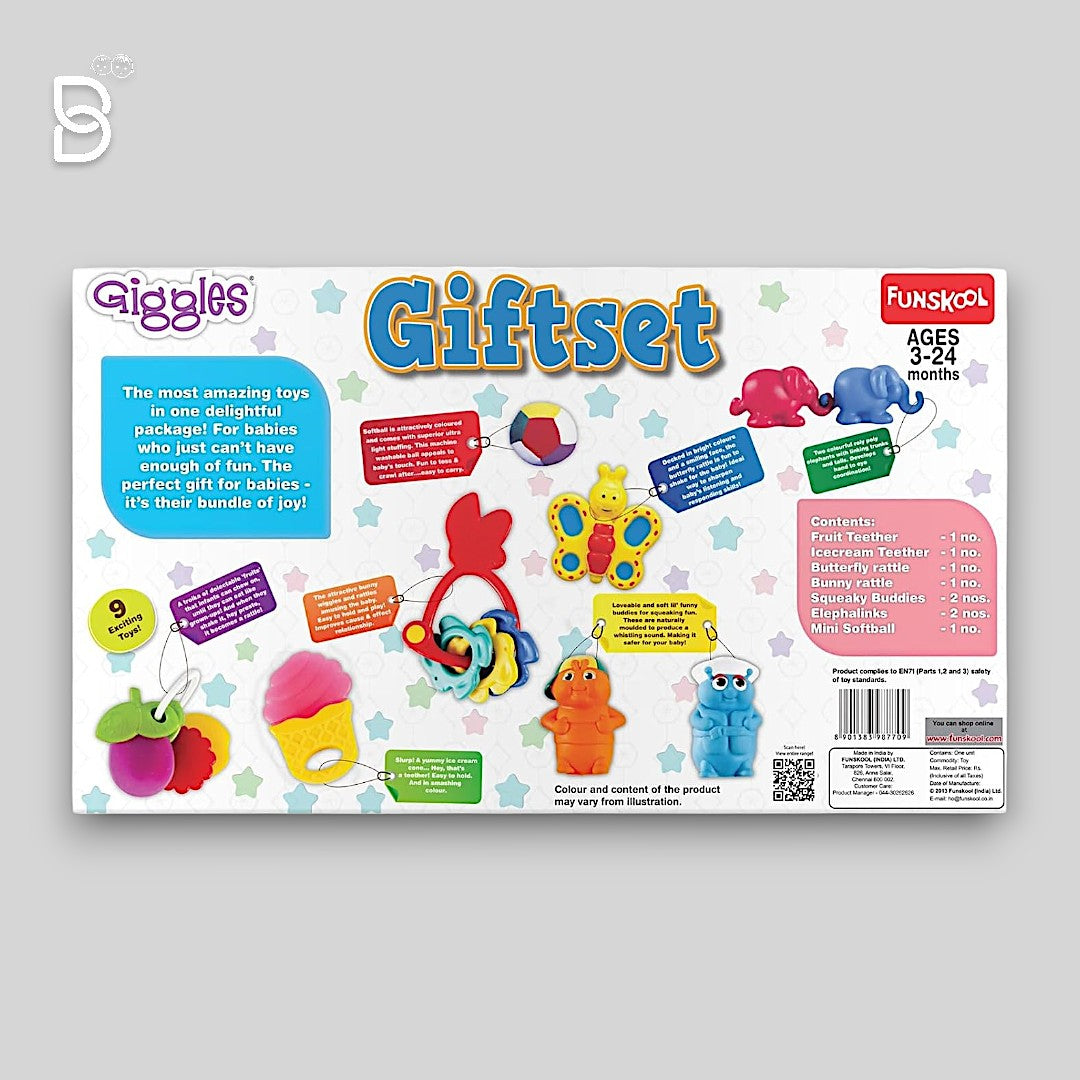 GIGGLES PLASTIC GIFT SET PREMIUM (9 TOYS) MULTI-COLOUR,FOR KIDS - GIFT SET