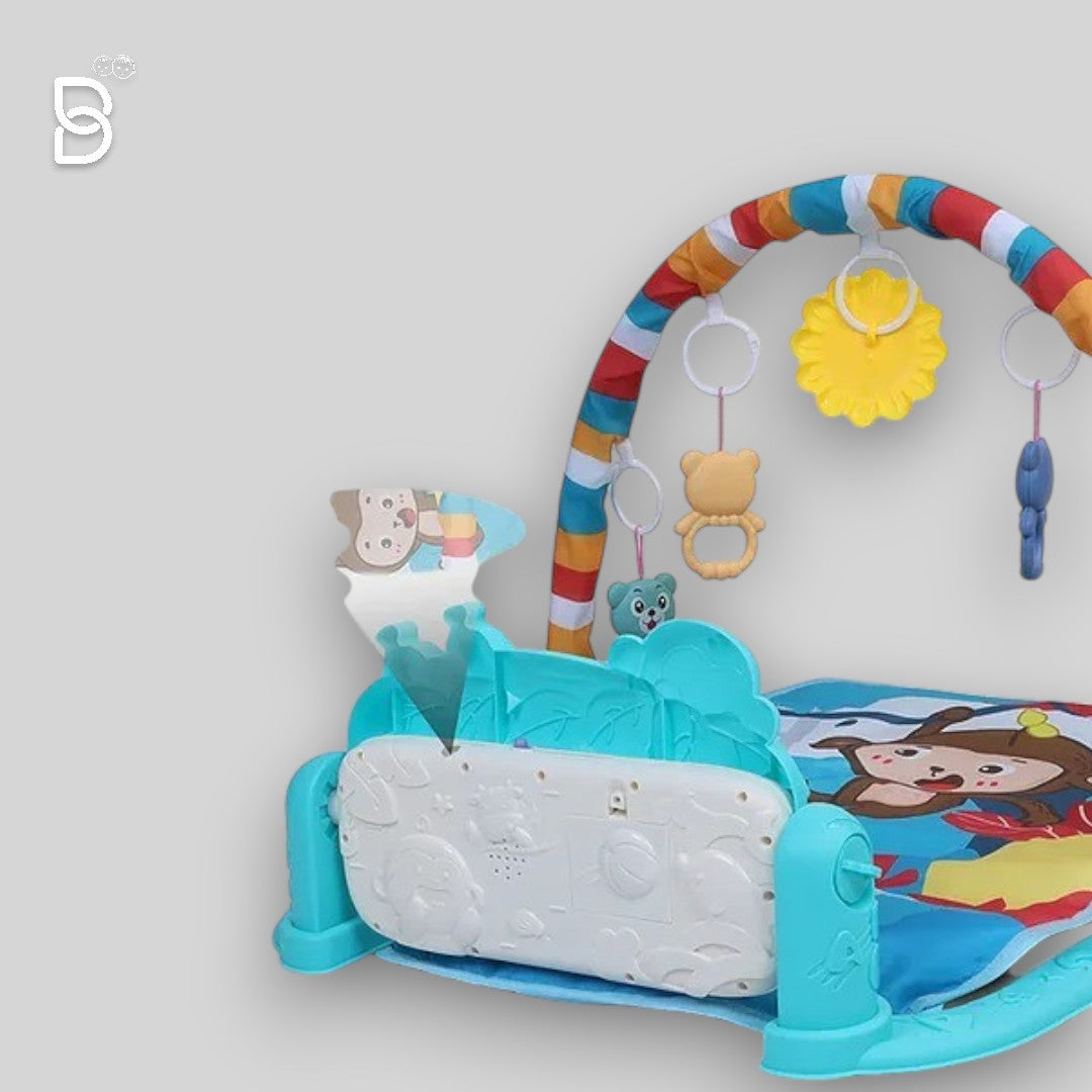 BAYBEE - KICK & PLAY PIANO PLAYGYM FOR BABIES, ACTIVITY PLAY GYM MAT WITH 5 BABY TOYS, CRAWLING MAT FOR BABIES 0 TO 12 MONTHS - PLAY GYM