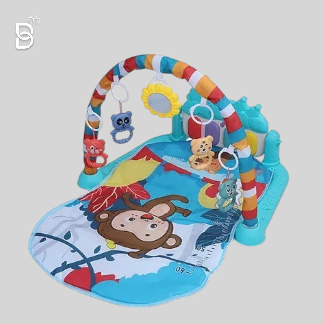BAYBEE - KICK & PLAY PIANO PLAYGYM FOR BABIES, ACTIVITY PLAY GYM MAT WITH 5 BABY TOYS, CRAWLING MAT FOR BABIES 0 TO 12 MONTHS - PLAY GYM