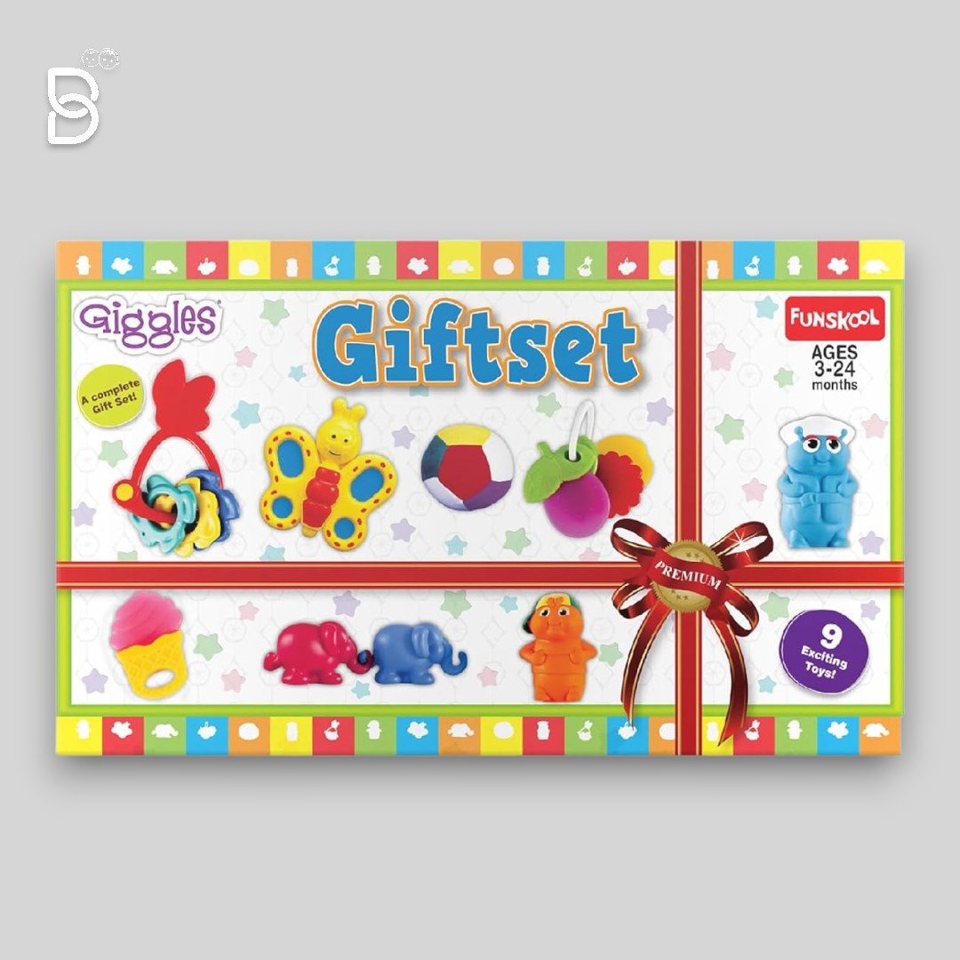 GIGGLES PLASTIC GIFT SET PREMIUM (9 TOYS) MULTI-COLOUR,FOR KIDS - GIFT SET
