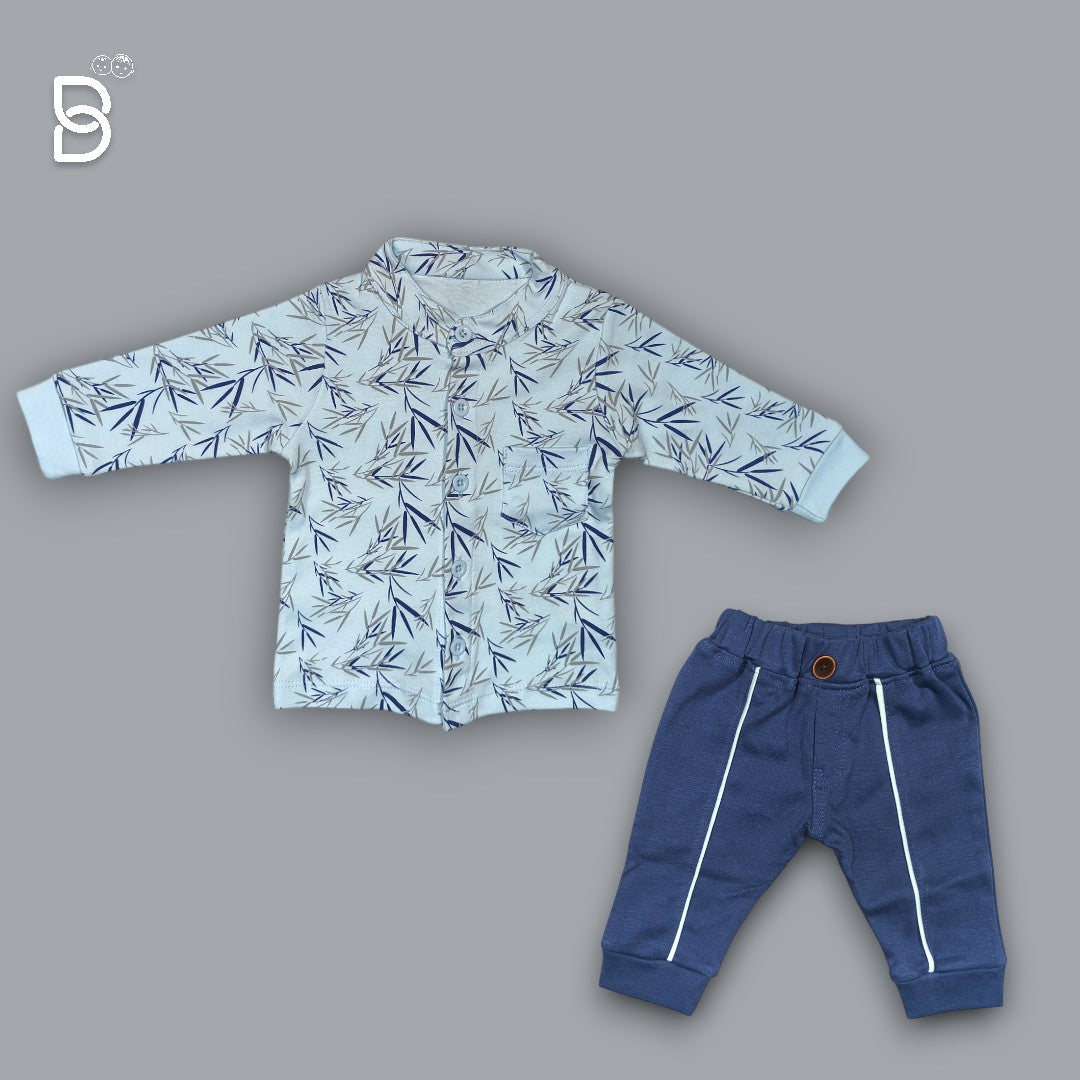 NEO NATE - SKY BLUE SHIRT-WHITE T-SHIRT-BLUE PANT