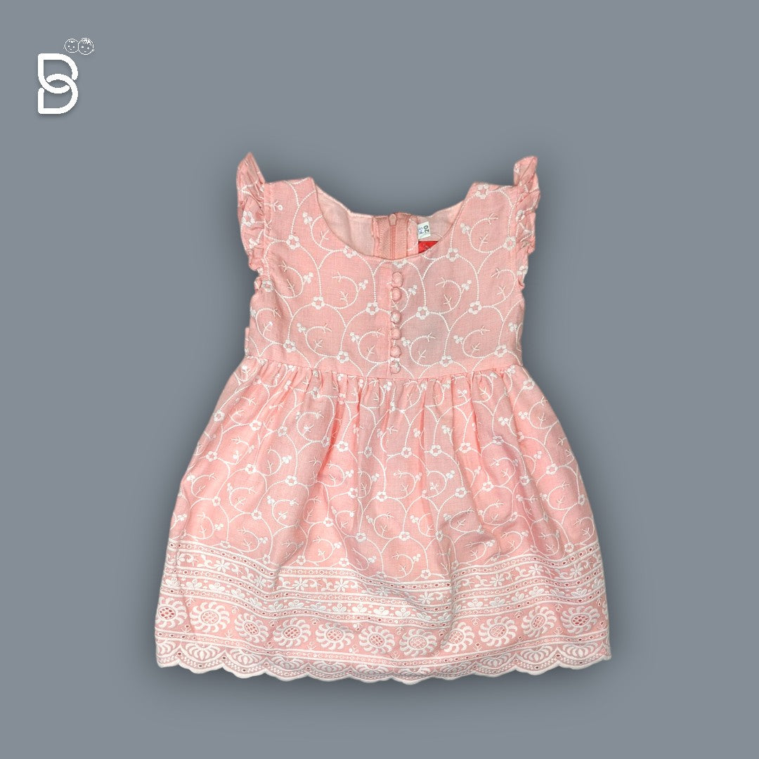 NEW BORN BABY FROCK -PEACH - JILAX