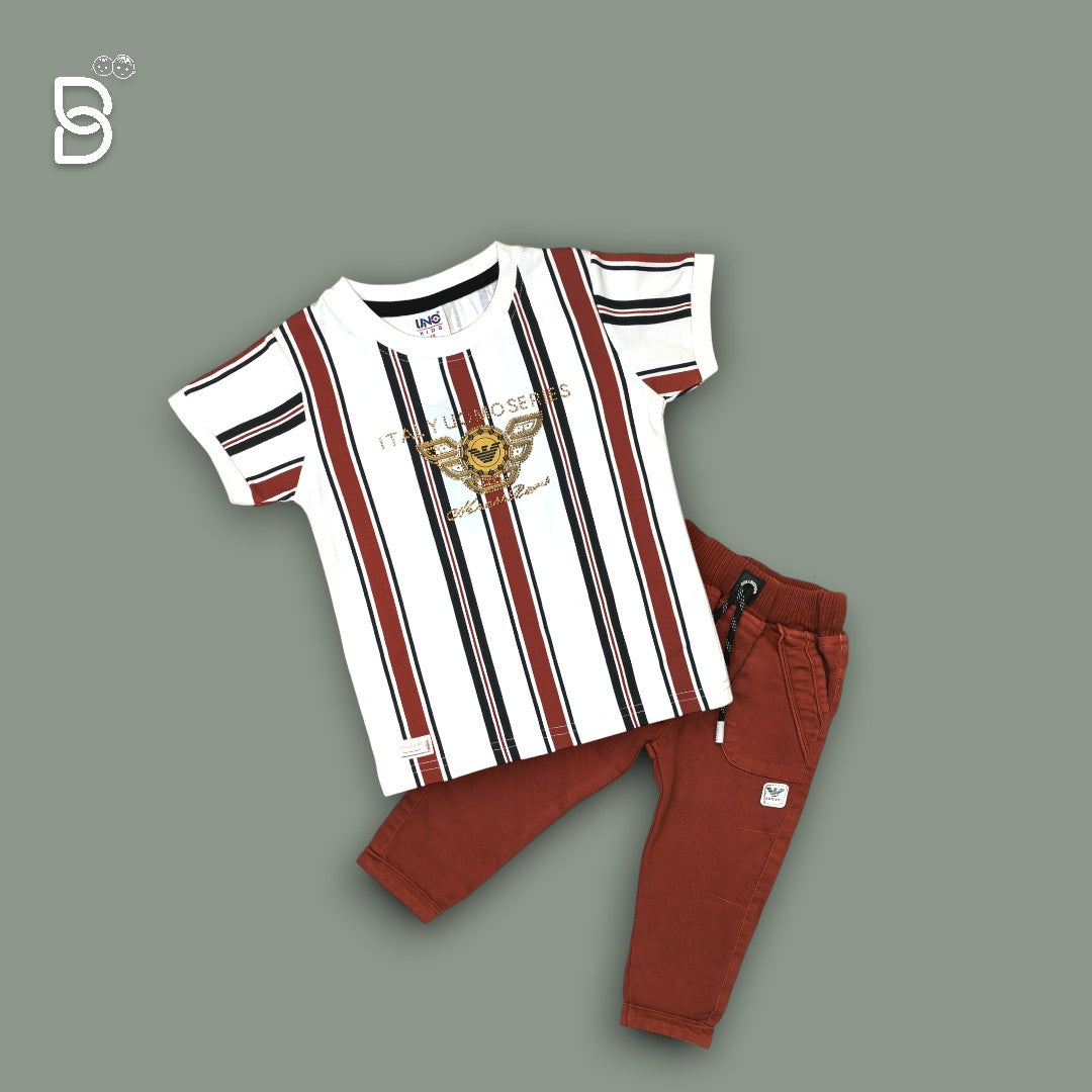 KIDS CASUAL WEAR CHECKERED T-SHIRT & PANT - UNO KIDS