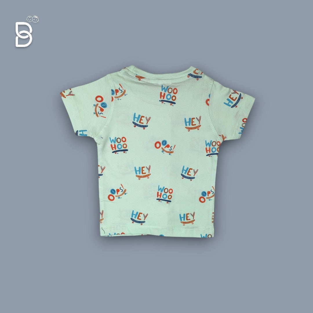 BOYS PRINTED T-SHIRT AND NICKER BLUE - O&O