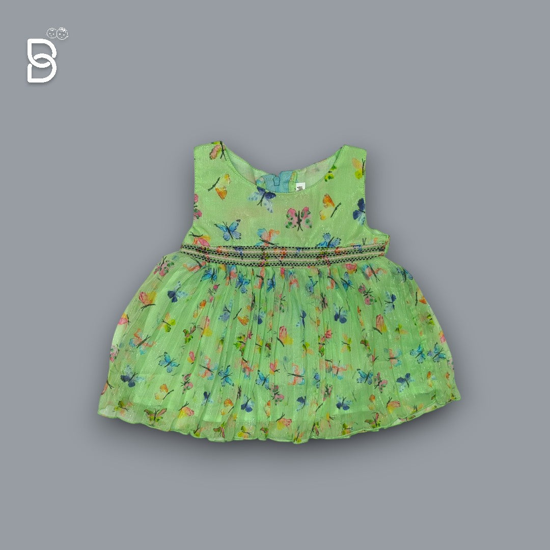 BABY GIRL MID/KNEES LENGTH CASUAL DRESS GREEN - JILAX