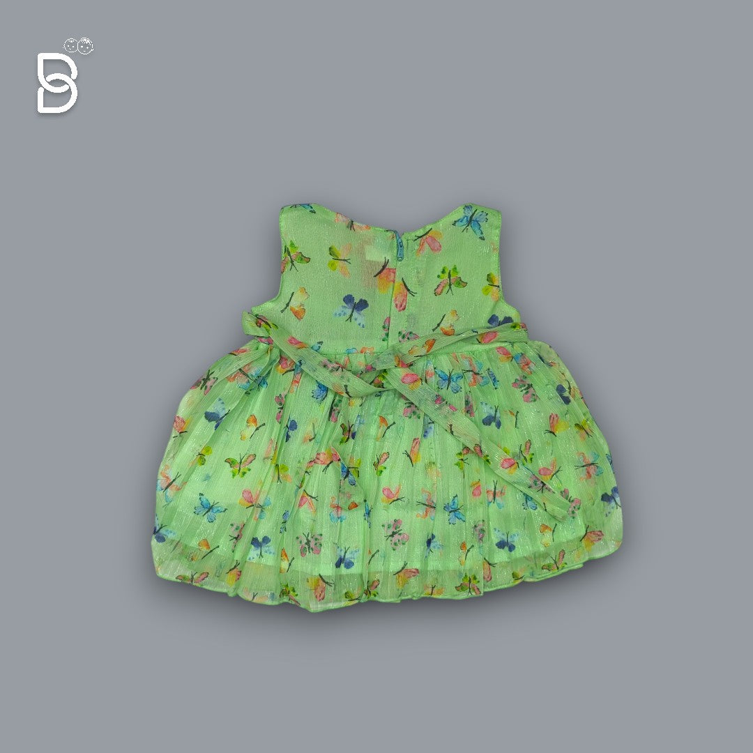 BABY GIRL MID/KNEES LENGTH CASUAL DRESS GREEN - JILAX