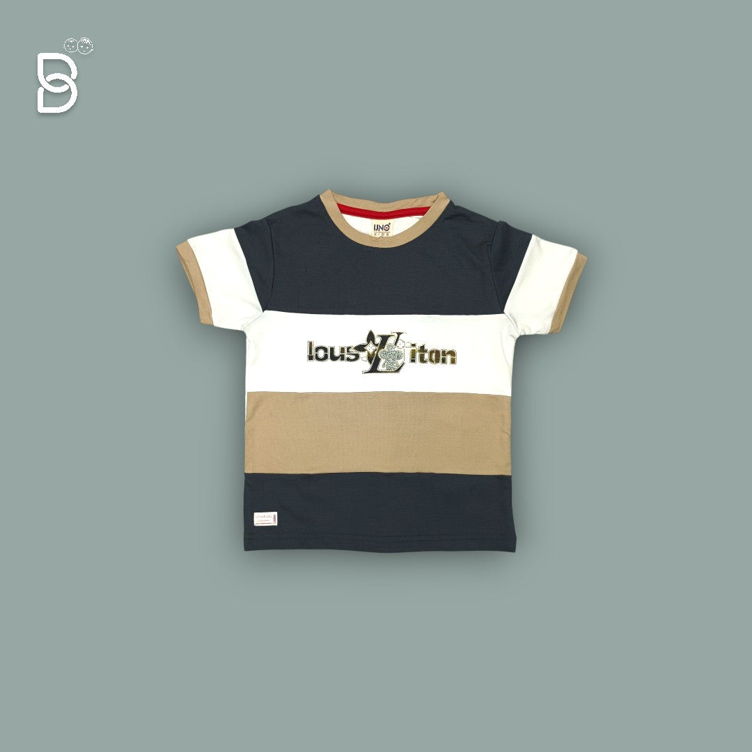 BOYS PRINTED T-SHIRT AND NICKER CREAM - UNO KIDS