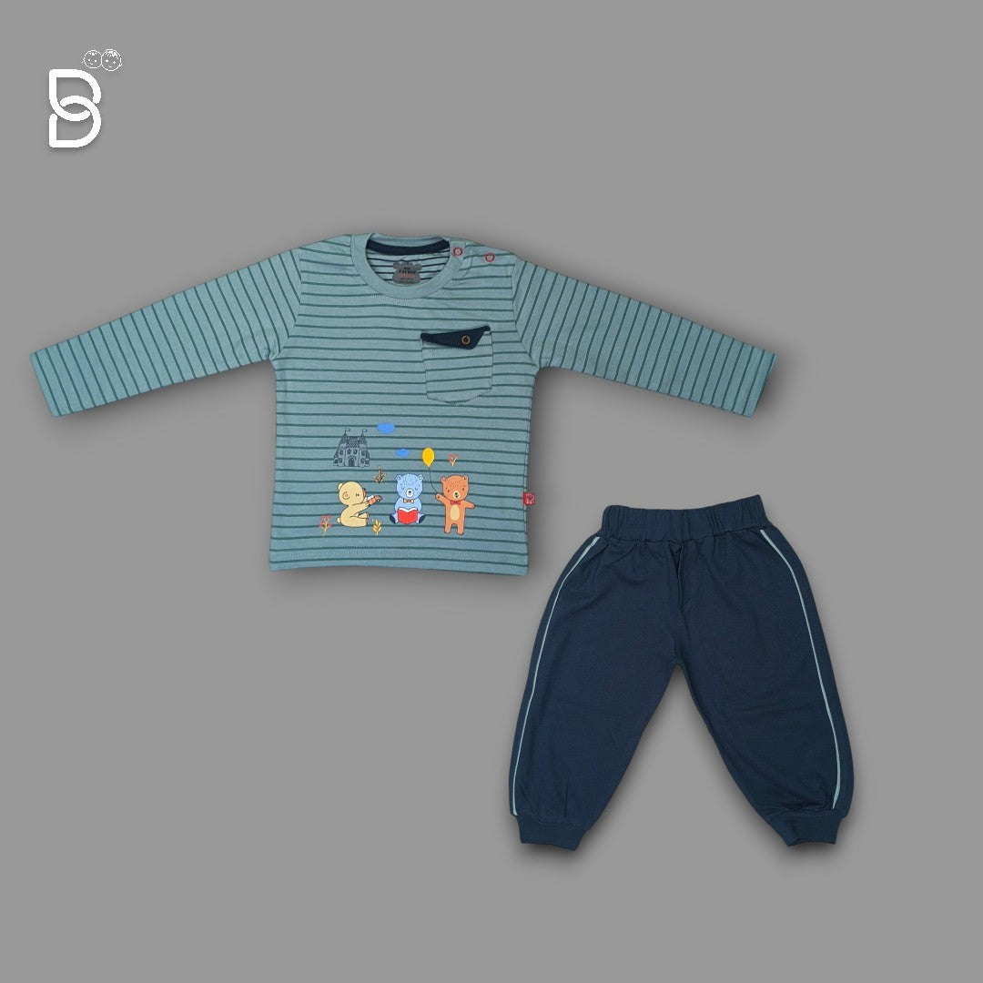 NEW BORN T-SHIRT AND PANT COMBO SKY BLUE - MINI TAURUS