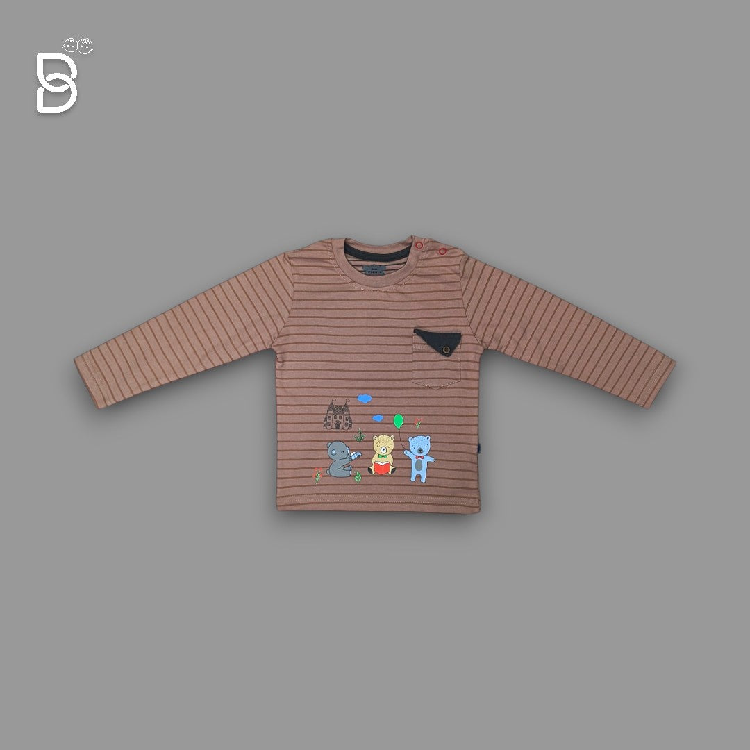 NEW BORN T-SHIRT AND PANT COMBO BROWN - MINI TAURUS