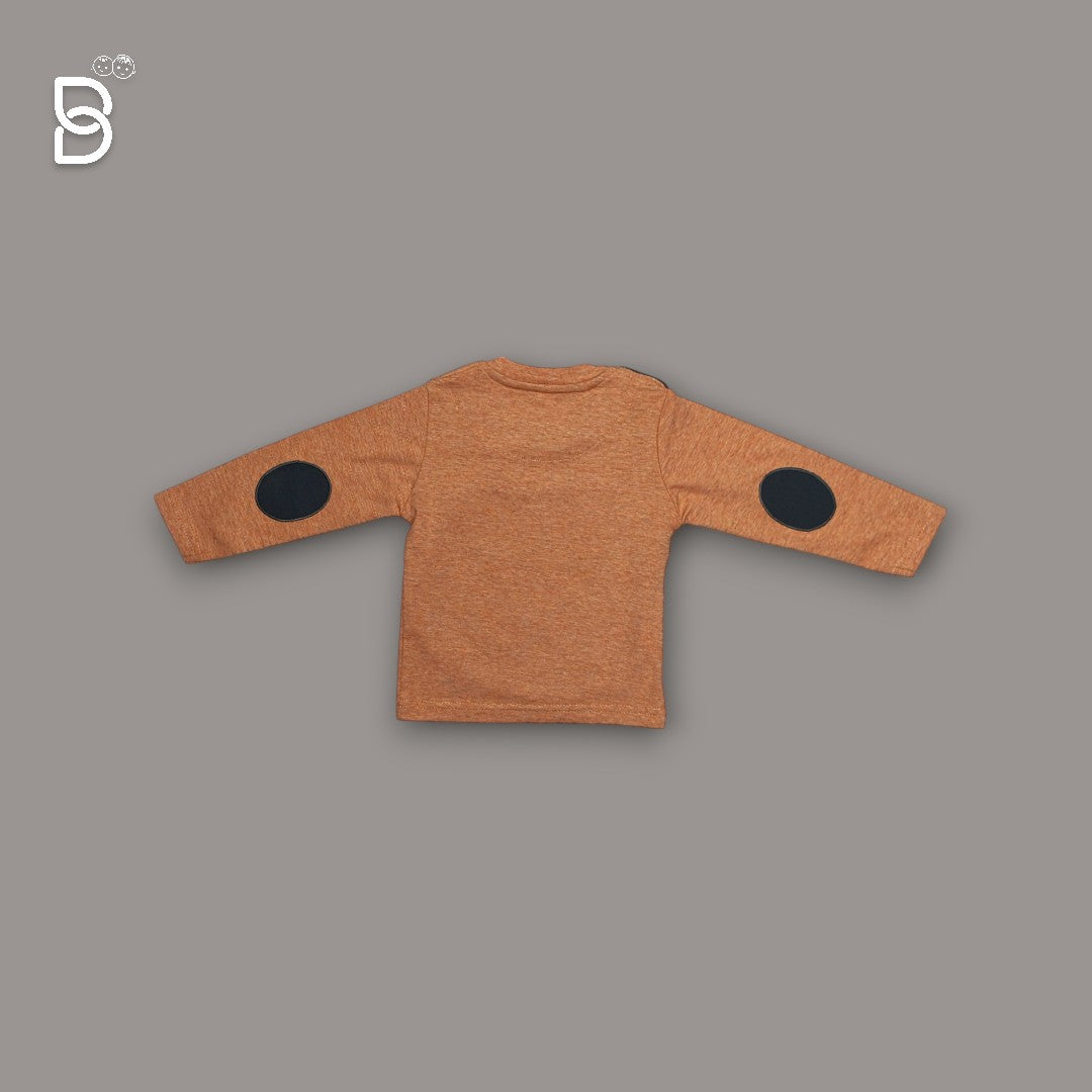 NEW BORN PRINTED T-SHIRT AND PANT COMBO BROWN - MINI TAURUS
