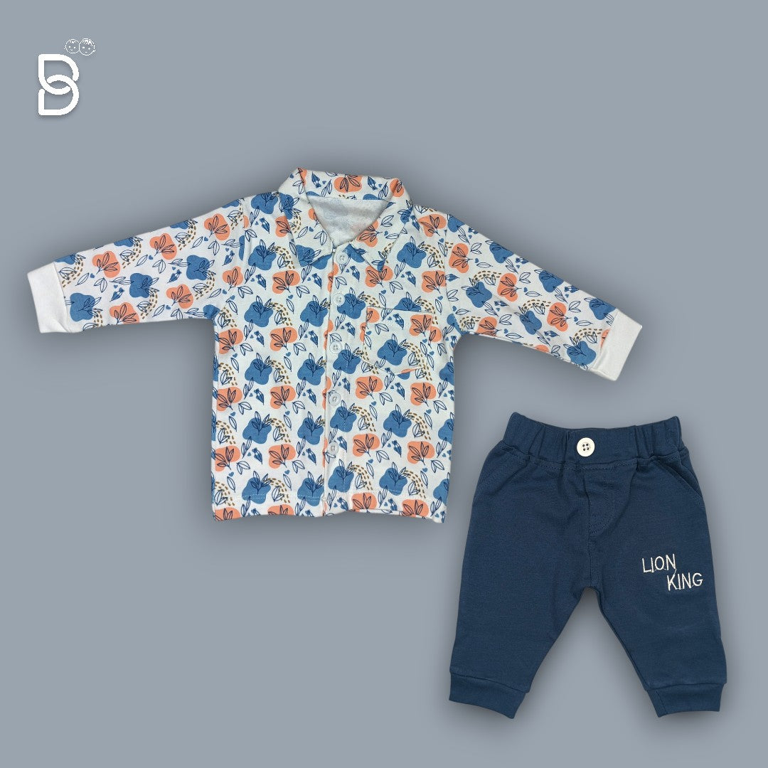 BOYS CASUAL WEAR SKY BLUE SHIRT - NAVY BLUE JEANS