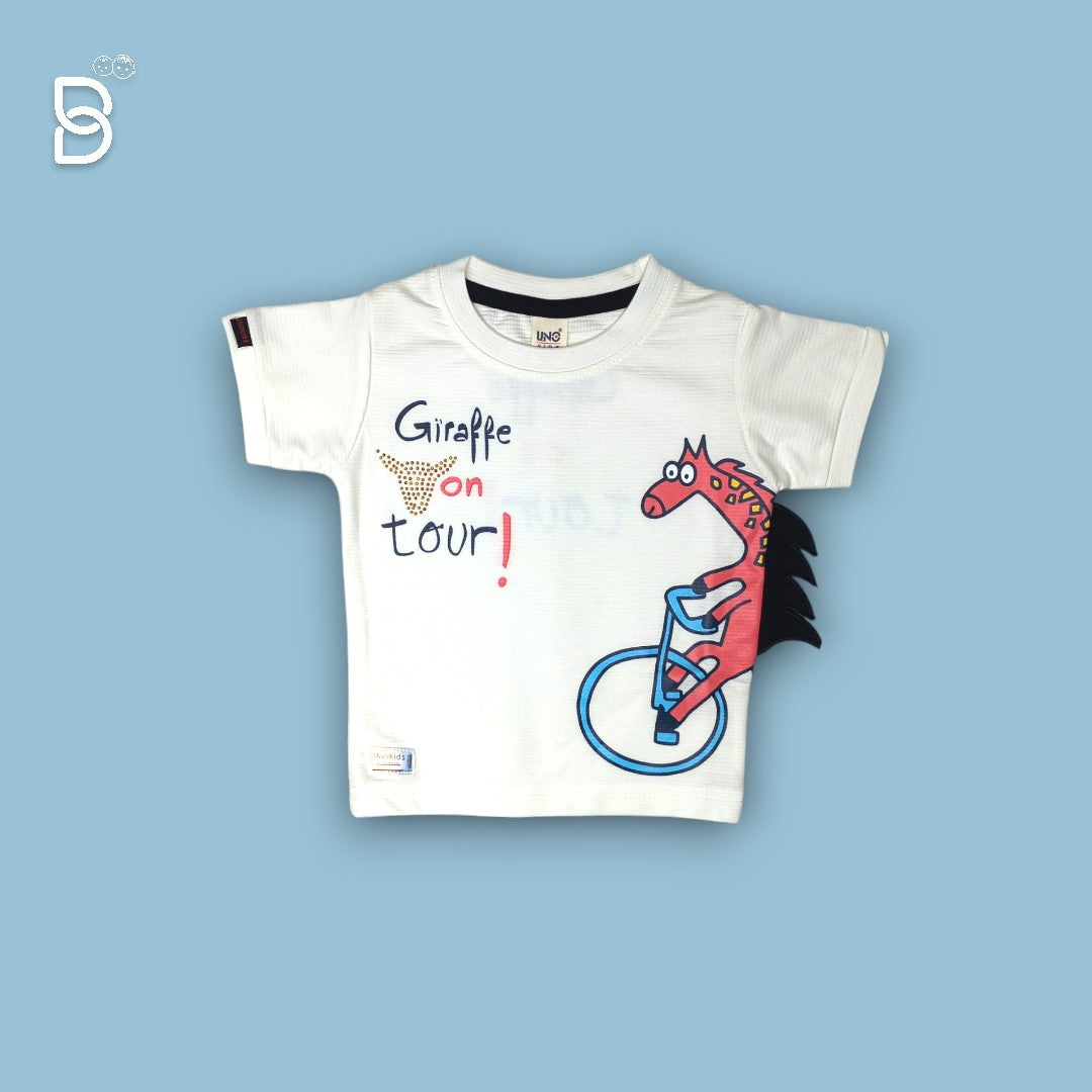 KIDS WHITE T-SHIRT & ORANGE NICKER