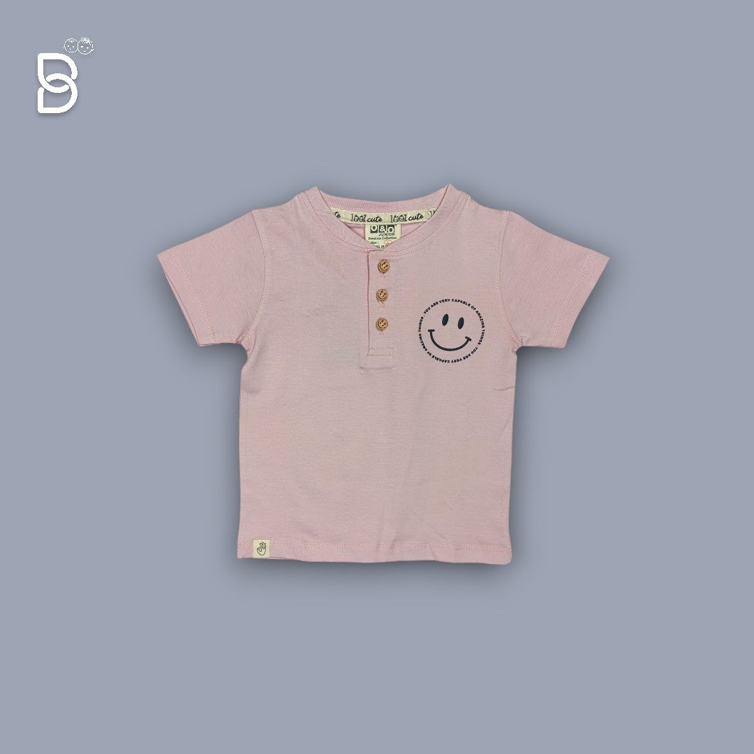 KIDS CASUAL WEAR T-SHIRT & NICKER PEACH - O&O