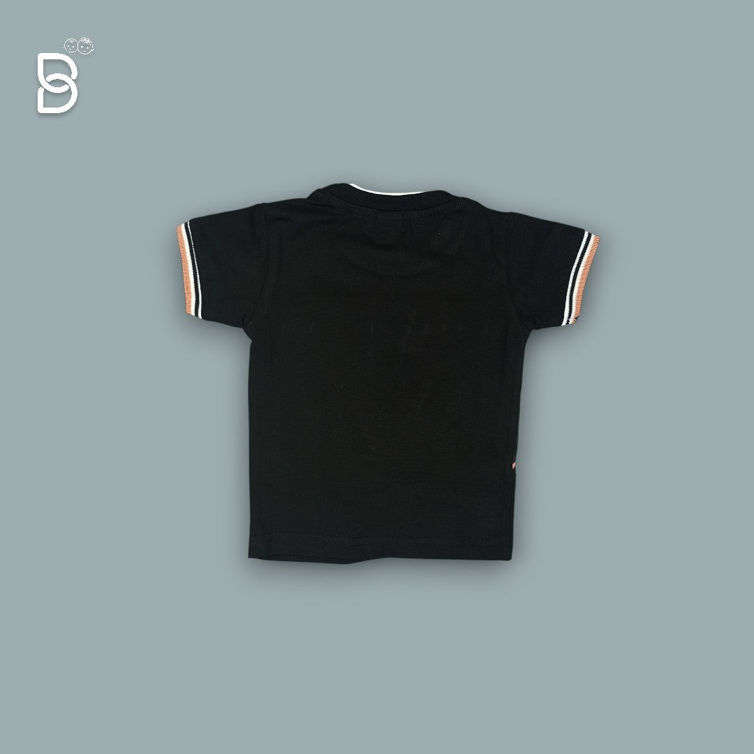 KIDS CASUAL WEAR PRINTED T-SHIRT & NICKER BLACK - UNO KIDS