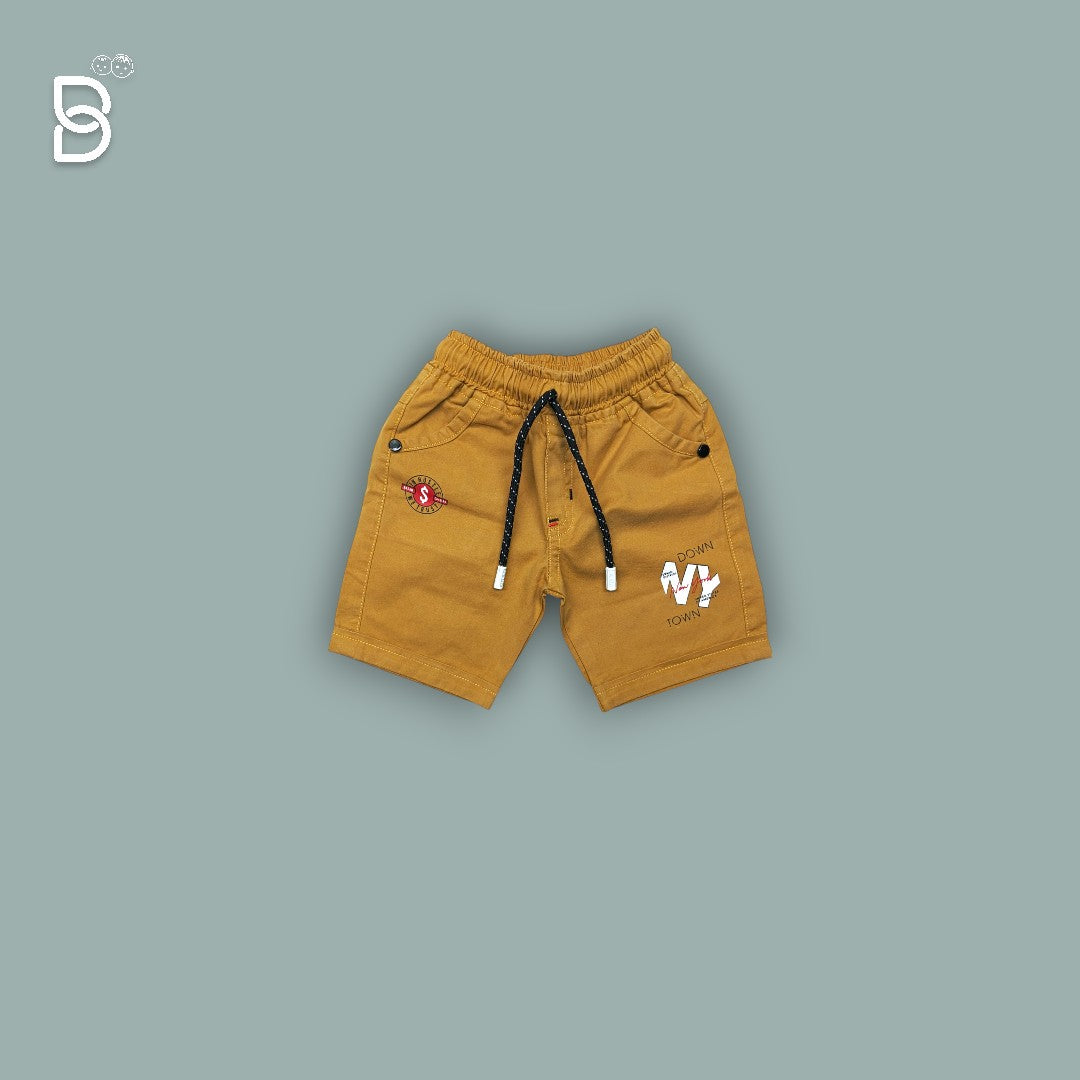 KIDS CASUAL WEAR PRINTED T-SHIRT & NICKER BROWN - UNO KIDS