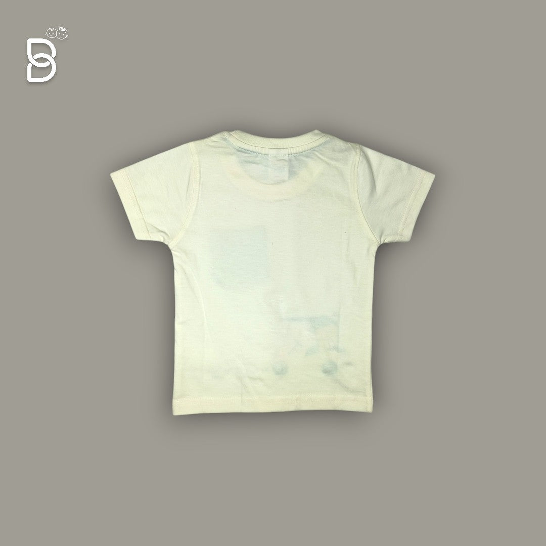 BOYS PRINTED T-SHIRT AND NICKER CREAM - O&O