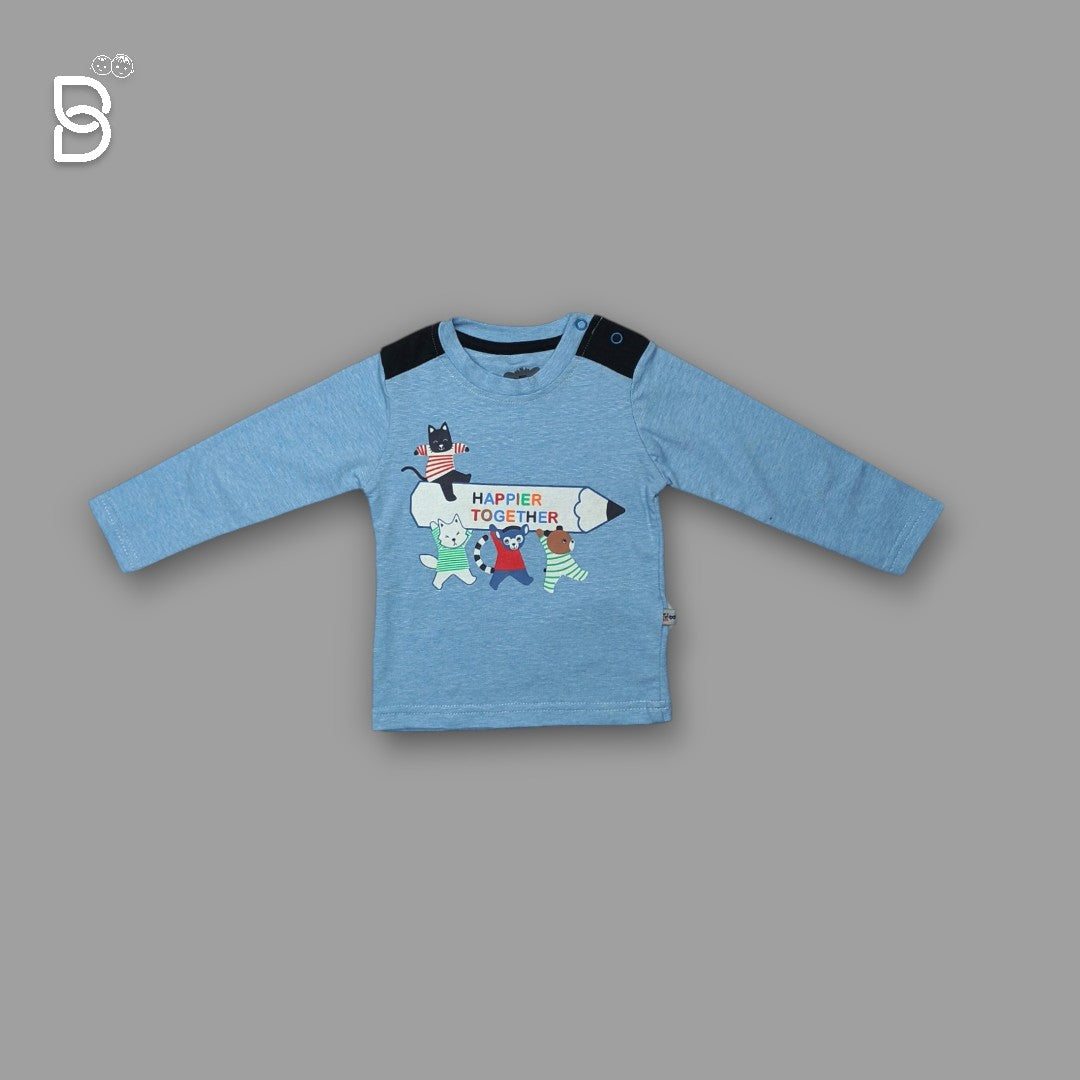 NEW BORN PRINTED T-SHIRT AND PANT COMBO BLUE - MINI TAURUS