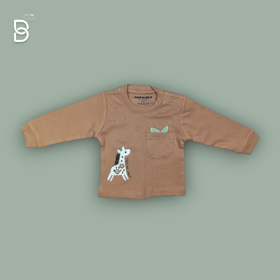 FULL SLEEVE T-SHIRT AND PANT BROWN COLOR