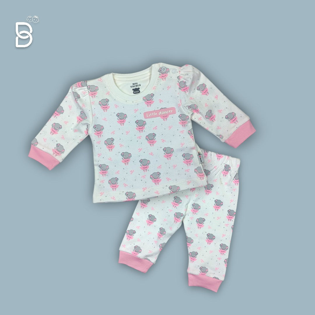 NEW BORN BABY GIRL JOGGER SET WHITE - MINI TAURUS
