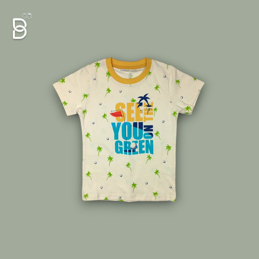 BOYS CREAM T-SHIRT & YELLOW NICKER