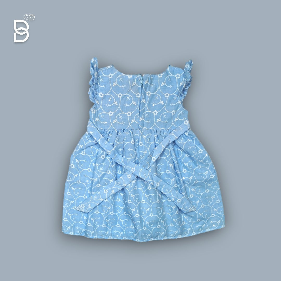 NEW BORN BABY FROCK - SKY BLUE - JILAX