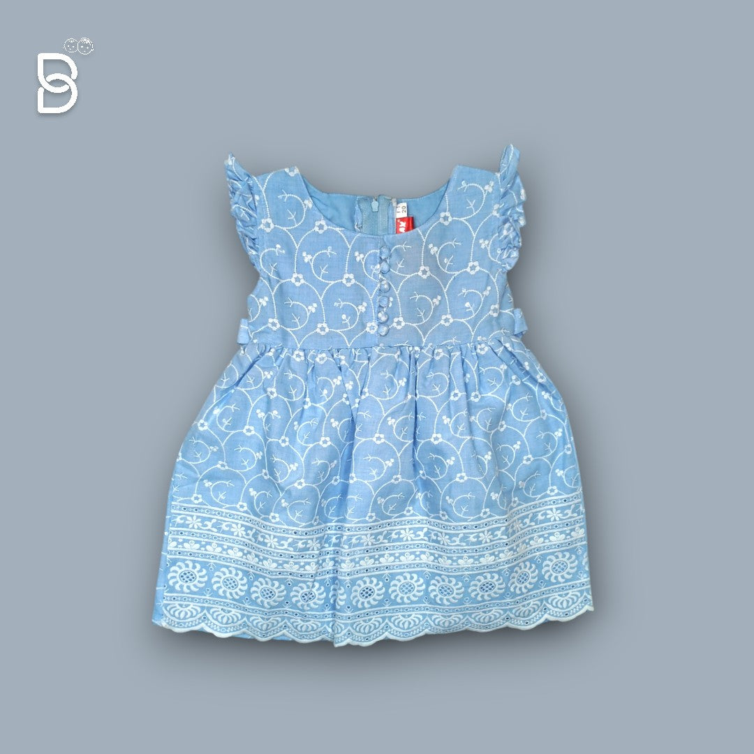NEW BORN BABY FROCK - SKY BLUE - JILAX