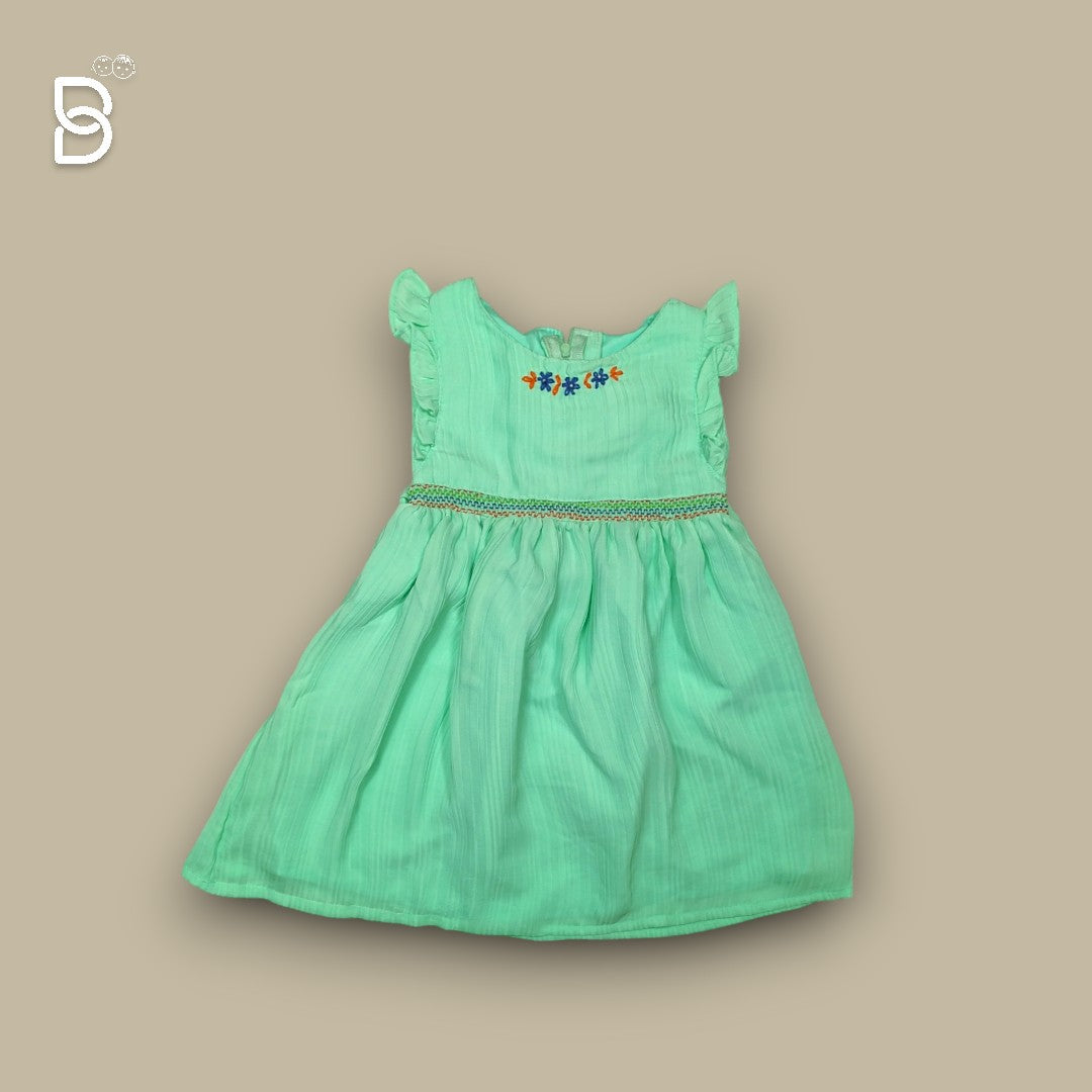 NEW BORN BABY FROCK GREEN- JILAX