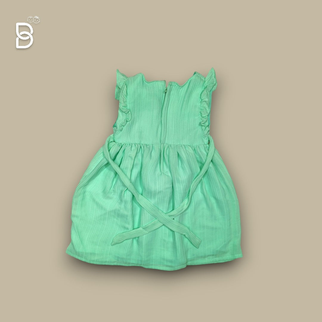 NEW BORN BABY FROCK GREEN- JILAX