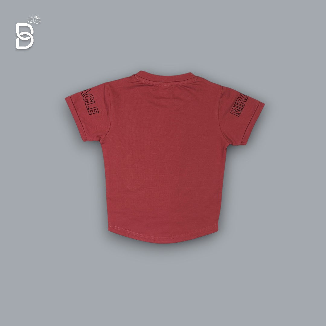KIDS CASUAL WEAR PRINTED T-SHIRT & NICKER CHERRY - UNO KIDS