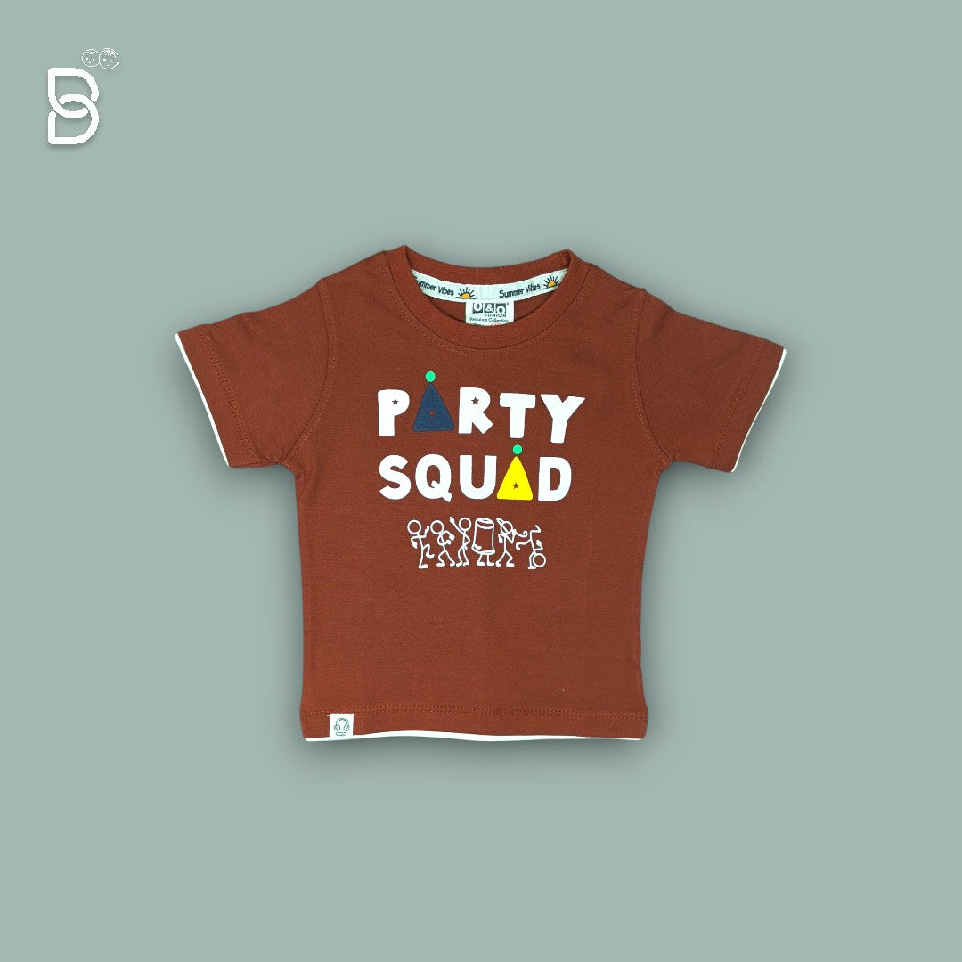 BOYS PRINTED T-SHIRT AND NICKER RUST - O&O