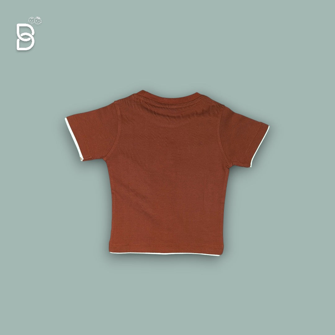 BOYS PRINTED T-SHIRT AND NICKER RUST - O&O