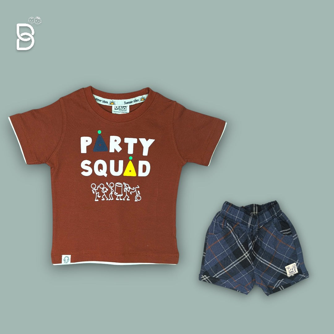 BOYS PRINTED T-SHIRT AND NICKER RUST - O&O