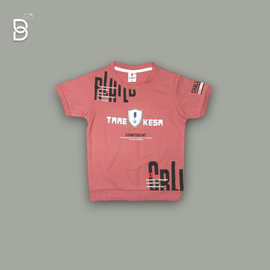 BOYS PRINTED T-SHIRT AND NICKER RUST - UNO KIDS
