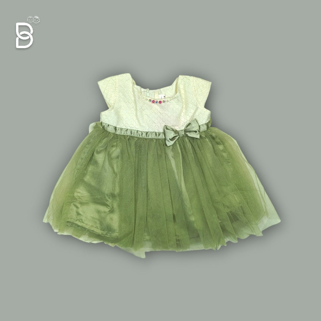 NEW BORN BABY FROCK PISTA GREEN - JILAX