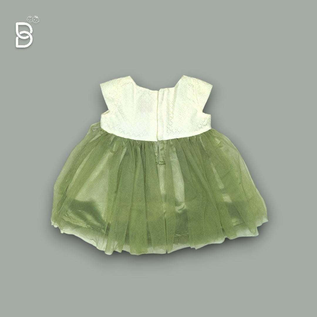 NEW BORN BABY FROCK PISTA GREEN - JILAX