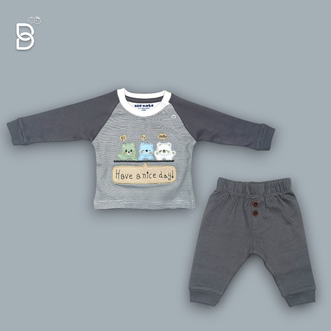 NEO NATE - FULL SLEEVE T-SHIRT AND PANT GRAY COLOR