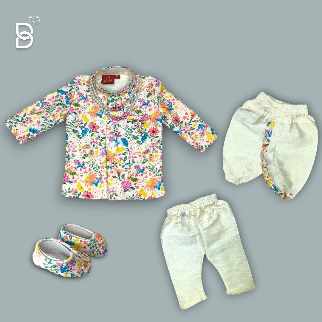 FULL SLEEVES FLORAL PRINTED KURTA & PAYJAMA SET - GIFT BOX SET - JEET