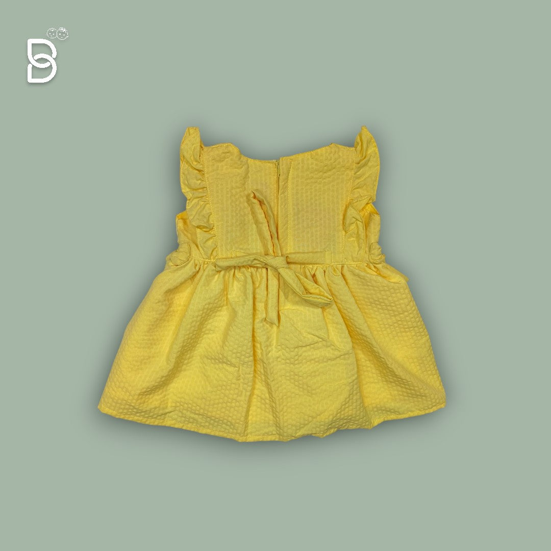 NEW BORN BABY GIRL FROCK YELLOW - JILAX