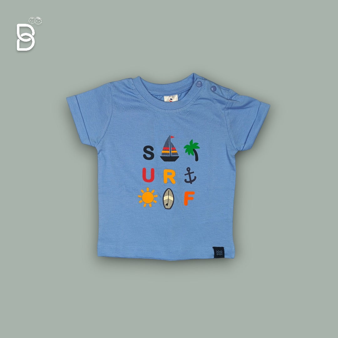 BOYS T-SHIRT & NICKER (SKY BLUE & WHITE)