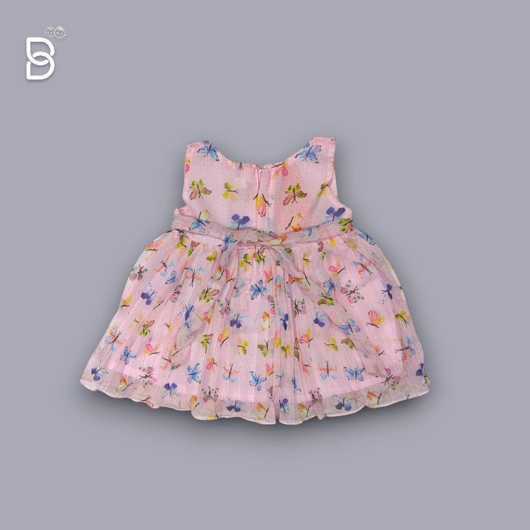 BABY GIRL MID/KNEES LENGTH CASUAL DRESS PINK - JILAX