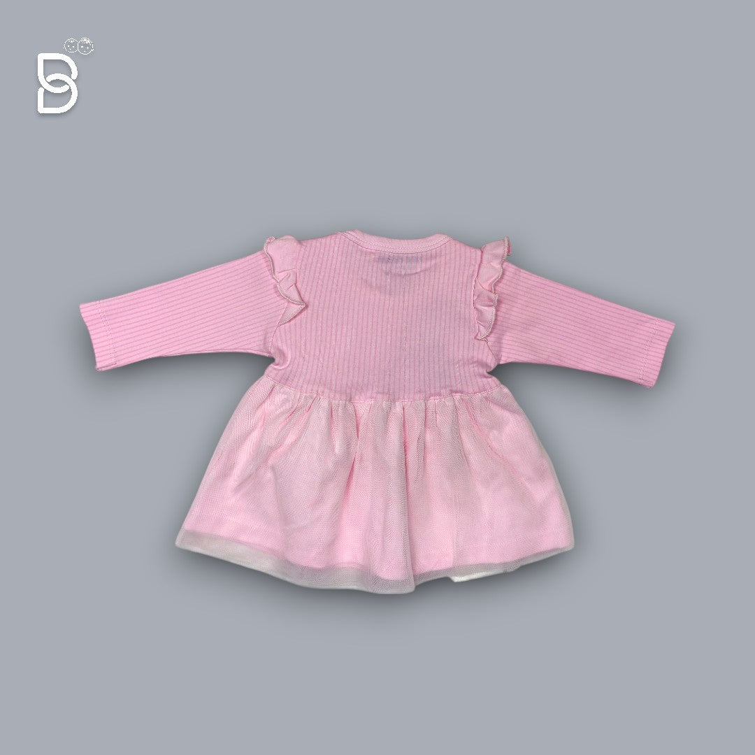 GIRLS COTTON FROCK & PANT PINK COLOUR