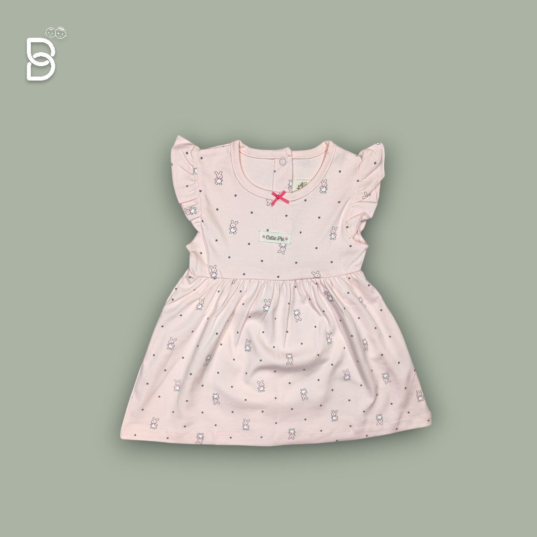 BABY GIRL ORGANIC COTTON SLEEVELESS FROCK PEACH - NATURELLE