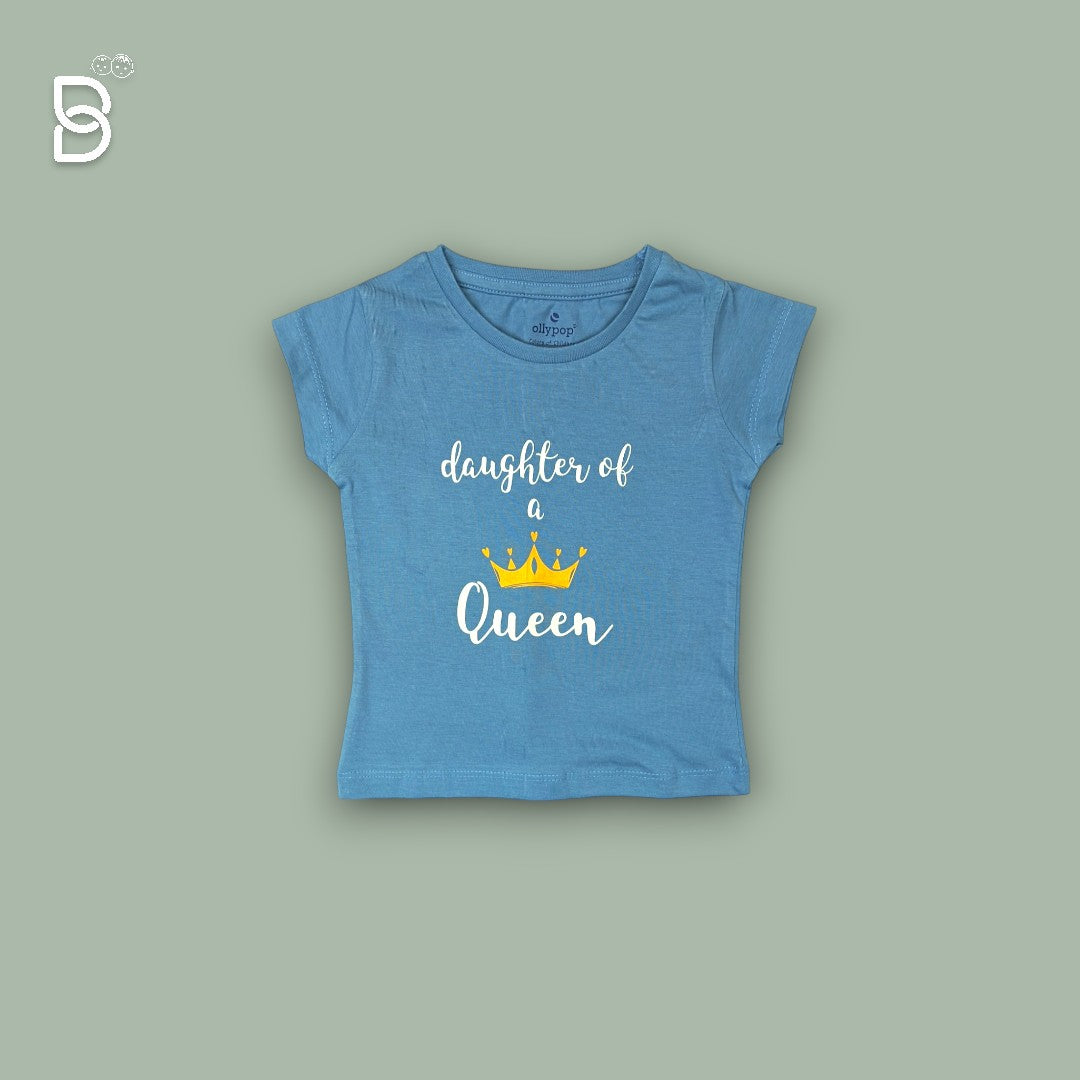 GIRLS CASUAL WEAR COTTON T-SHIRT & NICKER BLUE - OLLYPOP