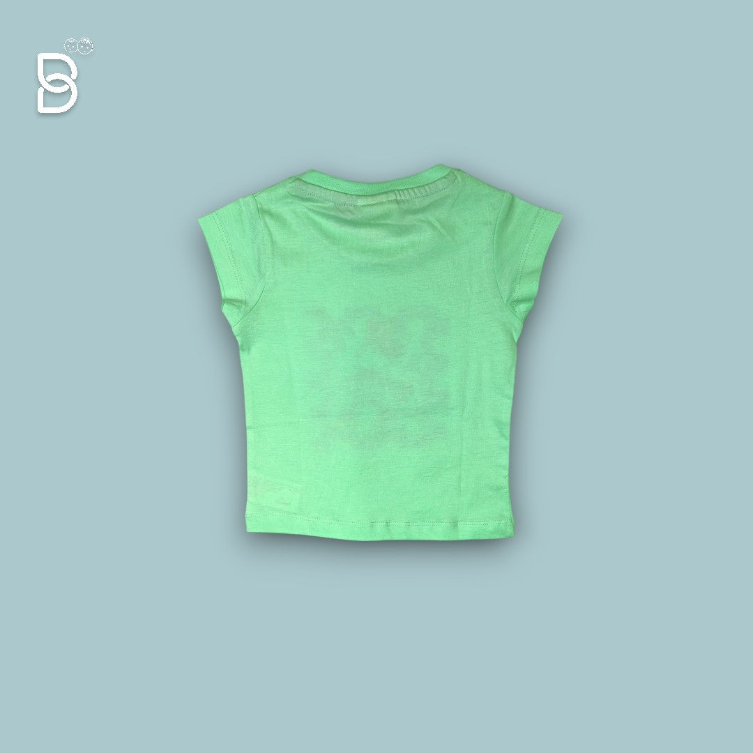 GIRLS CASUAL WEAR COTTON T-SHIRT & NICKER GREEN - OLLYPOP