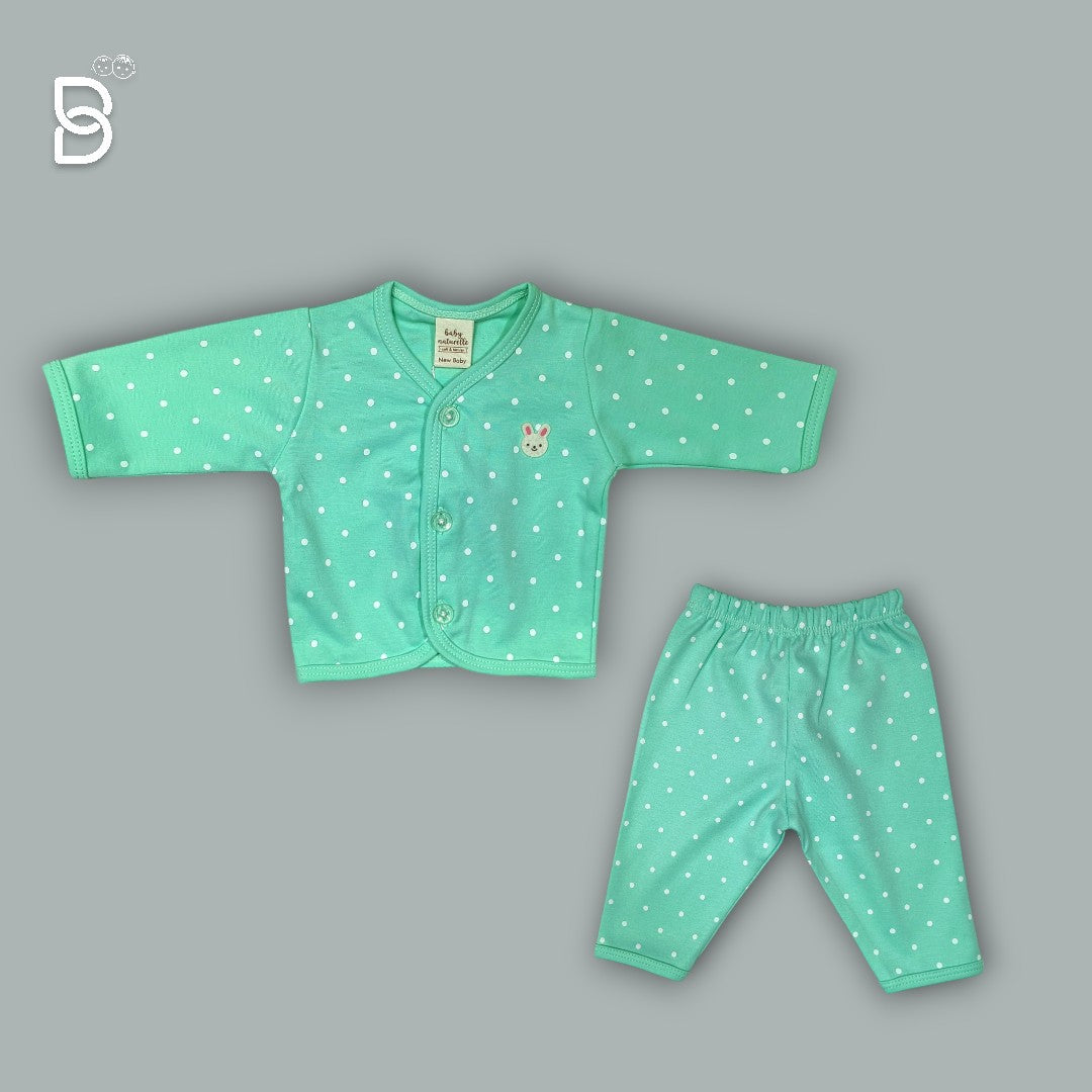 NEW BORN BABY COTTON SET GREEN - NATURELLE