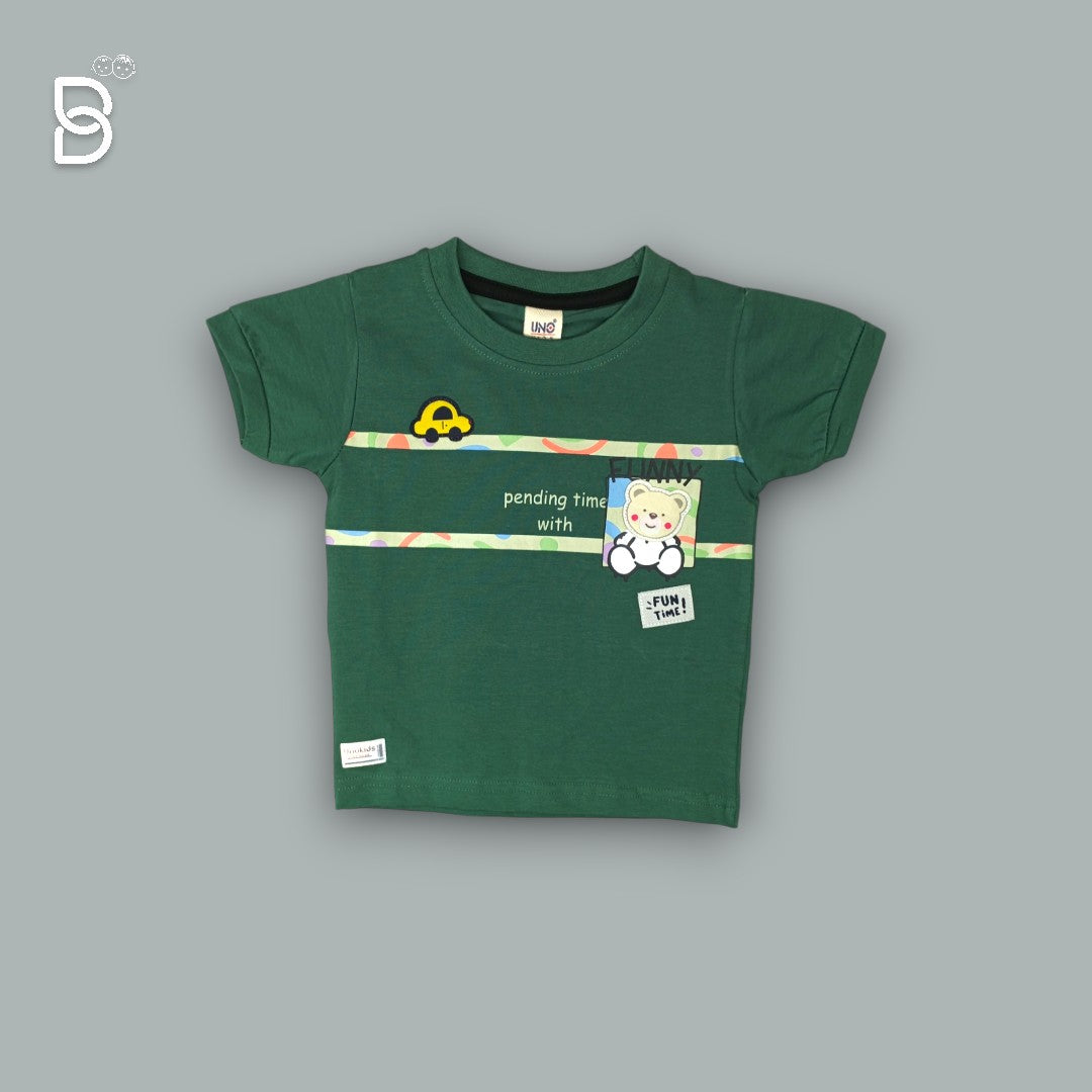 KIDS GREEN T-SHIRT & BEIGE NICKER