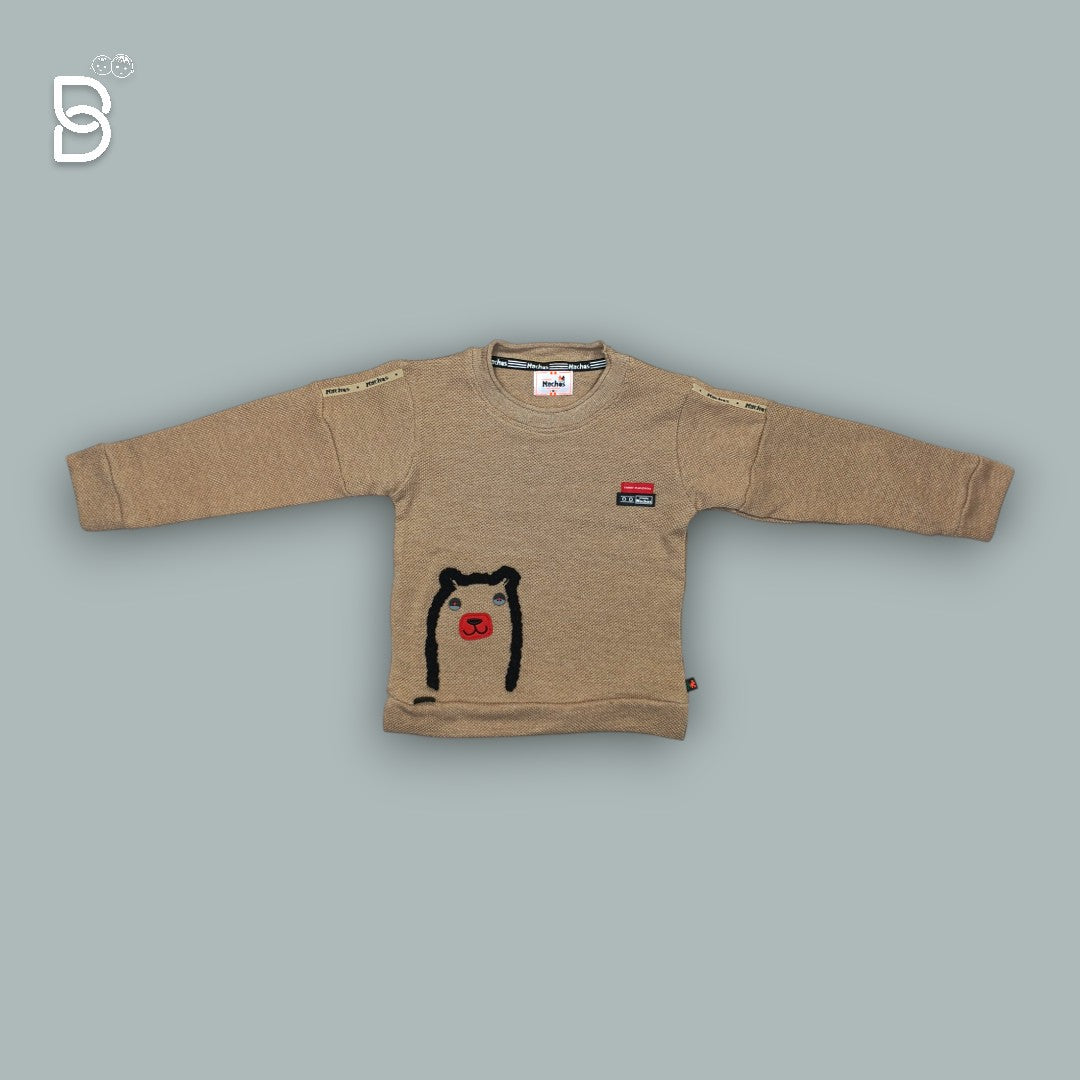 BROWN FULL SLEEVES T-SHIRT & BLACK PANT